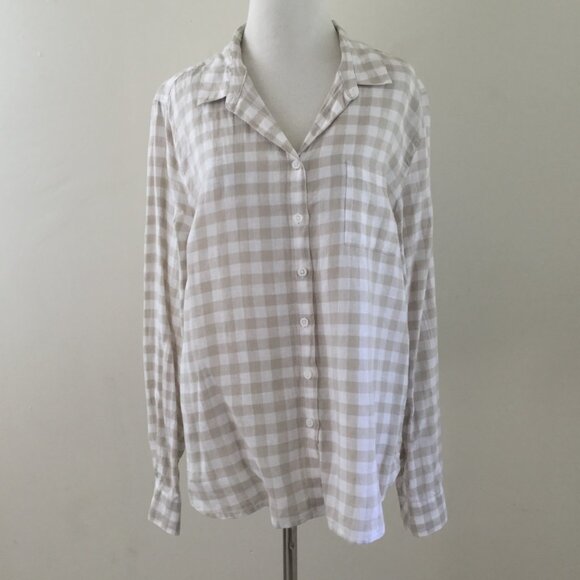 Garnet Hill Linen Checkered Shirt 12 - Picture 9 of 10